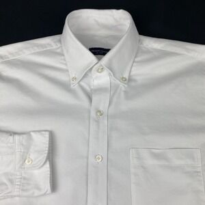 Proper Cloth Oxford Shirt Men's 15.5-35 White Long Sleeves